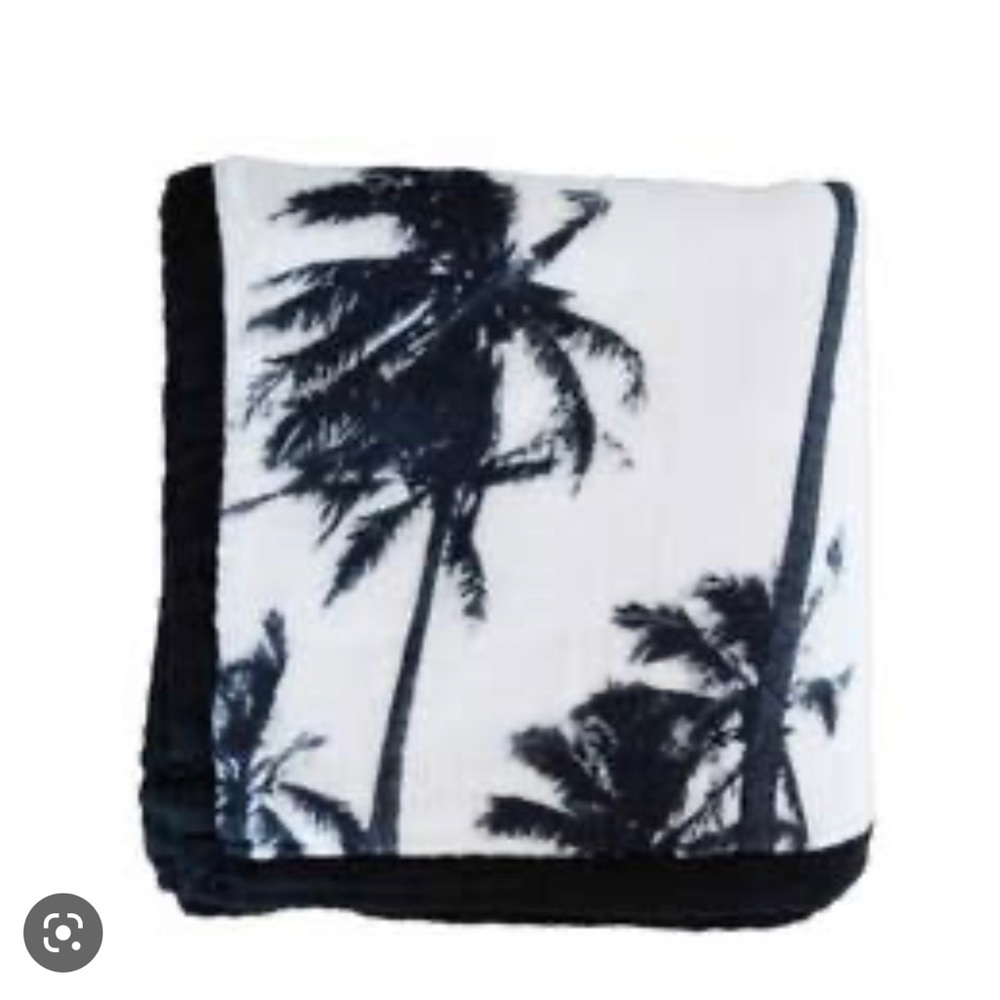 Coco moon palm party crib sheet and blanket throw